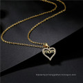 Presentes para mamãe Gold Heart Shape Copper com REAL 18K Gold Crystal Name Jóia Colar Mom